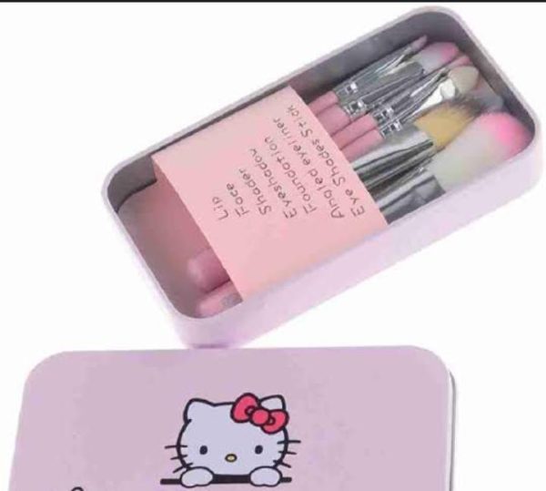 07 Pcs Kitty Style Brushes Makeup Brush Set | Complete Brush Kit For Professional And Beginner (pink Color)
