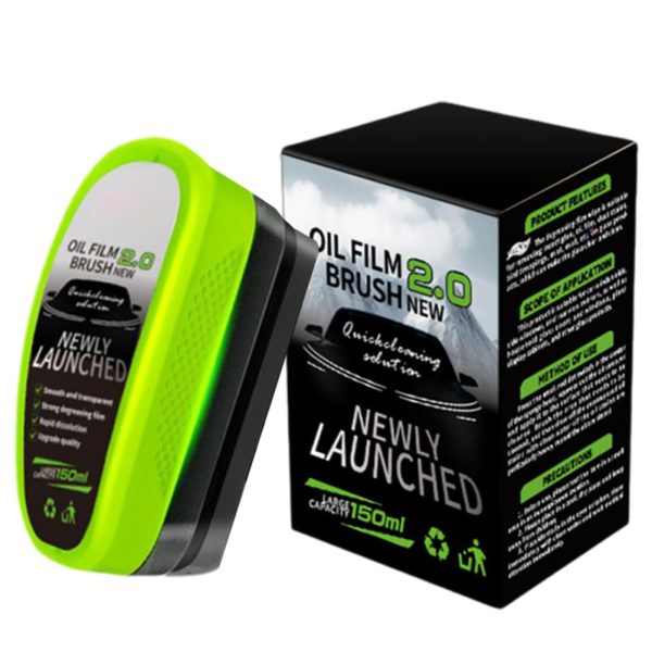 1pc Oil Film Brush 2.0, Clear Vision Glass Cleaner, Clearview Shield Clear Vision Windshield Cleaner, Oil Film Cleaning Brush For Car Windows