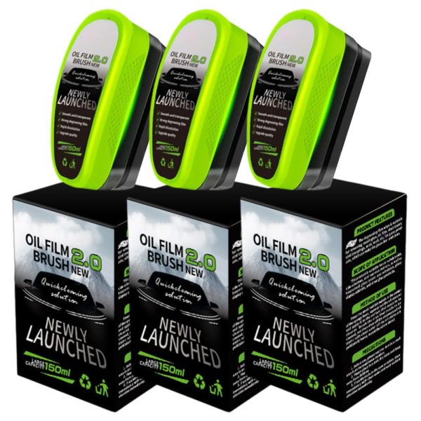 1pc Oil Film Brush 2.0, Clear Vision Glass Cleaner, Clearview Shield Clear Vision Windshield Cleaner, Oil Film Cleaning Brush For Car Windows