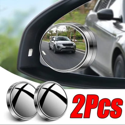 2 Pcs Rotatable Car Round Mirror Original Glass Rear View Blind Spot Side Mirror Rotatable Lens
