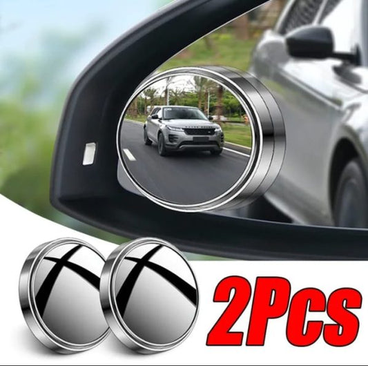 2 Pcs Rotatable Car Round Mirror Original Glass Rear View Blind Spot Side Mirror Rotatable Lens