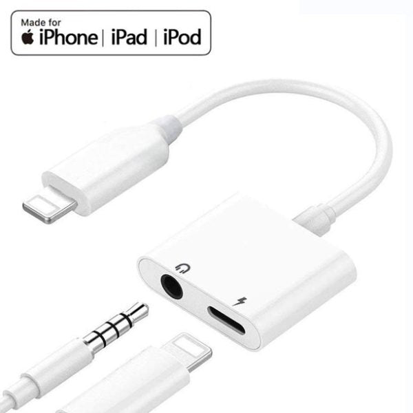 Apple Iphone Connector Lightning To 3.5mm Earphone Jack & Mobile Charging Jack