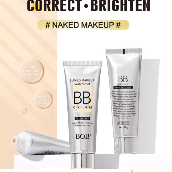 Bob Naked Makeup Waterproof Full Coverage Bb Cream – 40 Gram Pack, Original Long-lasting Formula