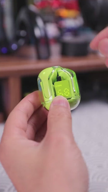 Air31 Wireless Crystal Transparent Bluetooth/airpods/earbuds ( Random Colour)