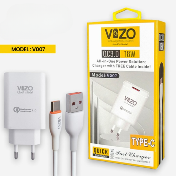 V007 – Type-c Fast Charger | Vizo V007 Type-c Charger | Charger For Android | Mobile Phone Charger – 18w