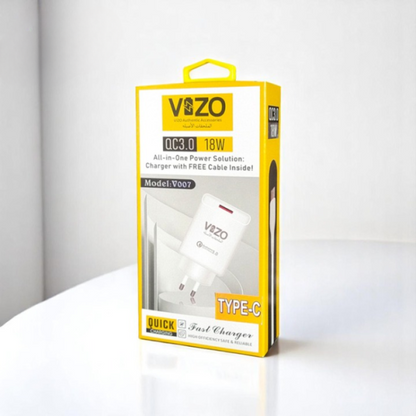 V007 – Type-c Fast Charger | Vizo V007 Type-c Charger | Charger For Android | Mobile Phone Charger – 18w